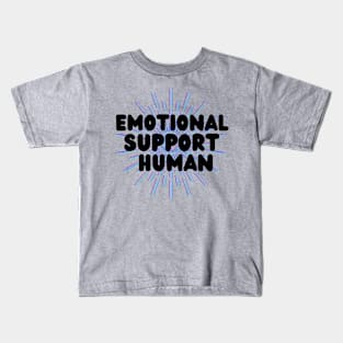 Emotional support human purple, teal, blue Kids T-Shirt